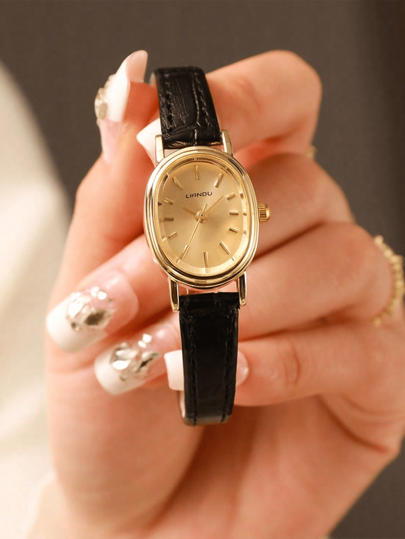LI Watch, Oval Dial Pu Strap, Vintage Classic Business Ladies Quartz Watch. Can Be Life, Ideal Birthday Holiday (No Box)