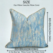 1 Stück Blau Verlauf Kissenbezug, in Jacquard-Webverfahren hergestellter Kissenbezug, geeignet für 45x45cm (18x18in) und 50x50cm (20x20in) Kissen. Ideal für Wohnzimmer Sofas und andere Umgebungen. Nur Kissenbezug (ohne Füllung)