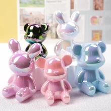 1pc Colorful Cartoon Bear Figurine, Cute Modern Home Decor, Cabinet Cute Animal Statue Sculpture, Suitable For Bedroom, Living Room And Office, New Year, Birthday, Wedding Party Gifts