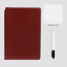 Portable & Fashionable A5 Reusable Whiteboard Notebook: Weekly Planner, Faux Leather Notepad, Free Whiteboard Pen & Eraser Cloth,School Supplies,Back To School
