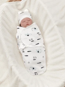 1 套（襁褓 + 帽子）0-3 个月婴儿襁褓、新生儿襁褓包、可穿戴婴儿毯、婴儿襁褓毯包、易换襁褓包、婴儿睡袋、可穿戴婴儿毯、婴儿睡袋、婴儿襁褓 - 彩色 - 查看 8