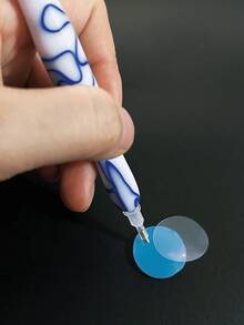 8pcs Diamond Painting Tools Set With Storage Box, Includes Resin Pen, Suitable For Diamond Painting DIY Dotting, Blue & White Color