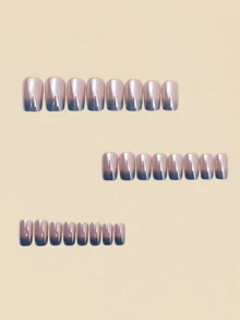 Nail Art Updates Your Look And Showcases The Charm Of Your Fingertips. This Short Square Silver Gradient Electroplated Super Shiny False Nail Patch Is Detachable. It Has 24 Pieces And Is Suitable For Both Ladies And Girls. It Is A Nail Patch For Daily Wear, Festivals, Parties, Dates And Gatherings. It Is A Simple, Fashionable And High-End False Nail Patch Nail Patch Nails Press On Nails Nail Supplies