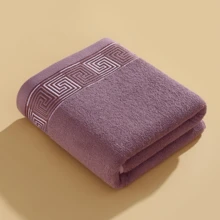 Toalla de baño universal para adultos y niños, toalla de baño agrandada y gruesa sin pelusa, toalla de baño de algodón puro, 70 cm x 140 cm - Morado - Ver 1