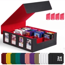 3000+ MTG 卡牌盒卡片收纳盒，带 24 个彩色分隔标签，可收藏卡片，带观察窗，适用于《风云会》