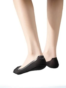 1/5 双女士袜子，夏季和秋季薄款隐形袜，硅胶防滑日常使用和旅行踝袜