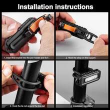 NetHong Bicycle Light Settings LED Front And Rear Lights USB Road Bike Stands Out UK - Black - View 7