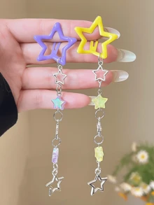 1 szt. Y2K Dopamina Holograficzna Gwiazda Motyl Dekoracja Włosów Spinka, Estetyczny Styl Wróżki, Nadaje Się Jako Prezent Dla Przyjaciół, Impreza i Dekoracja Zewnętrzna