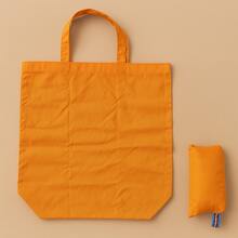 Made In Turkey - Foldable Shopper Bag – 40x40 Cm | Reusable Grocery Tote | 100% Polyester | Available In Green, Red, Orange, Gray, Blue - Orange - View 2
