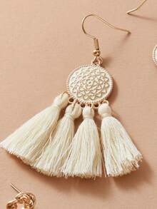 6 chiếc hoa tai tua rua Bohemian hình vỏ sò đính đá cho phụ kiện đi biển ngày lễ tình nhân, mẹ, mẹ, ngày của mẹ, quà tặng - Nhiều màu - Xem 3