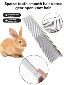 1 件小动物兔毛刷、龙猫梳、按摩顺毛针梳宠物梳、仓鼠梳、猫梳、狗梳，帮助宠物去除浮毛和毛结（颜色随机）