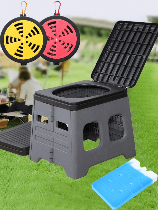 Toilette portable pliable pour véhicule et préparation aux catastrophes | Gélifieur désodorisant pour camping sans odeur | Abri d'intimité de 3 secondes pour le Nouvel An doré et la contemplation des cerisiers en fleurs