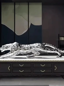 Premium Nordic-Style Decorative Leopard Figurine For Placement In Living Room, TV Stand, Entryway, Bookshelf, Car Decor. Also Suitable As A High-End Gift For Friends, Gatherings, Holidays, Housewarming