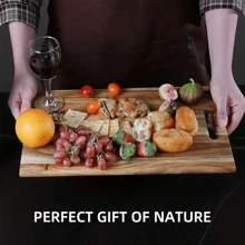 1pc Premium Wooden Cutting Board, Suitable For Meat, Cheese, Bread, Vegetables And Fruits, An Ideal Kitchen Gadget, Great Gift For Father's Day, Mother's Day, Wedding Season And Birthday Parties