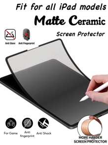 Ceramic Screen Protector Compatible With Ipad 10th 10.9 Inch, 2022/Ipad 11th 2025, HD Flexible Matte PET Screen Film Compatible With Ipad 10.9-Inch 2022 10th Generation, High Sensitive Bubble-Free , 9H Hardness Glass, Anti-Scratch, Anti-Shock, Anti-Fingerprint, Compatible With Apple IPad Mini/Air Waterproof Anti-Fall Anti-Fall Full Cover
