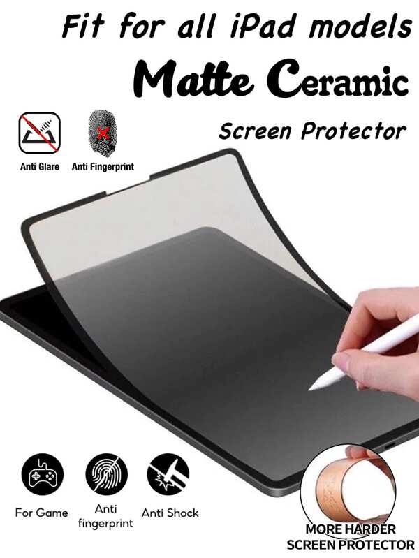 Protezione dello schermo in ceramica compatibile con iPad 10a generazione 10.9 pollici, 2022/iPad 11a generazione 2025, pellicola protettiva opaca flessibile HD in PET compatibile con iPad 10.9 pollici 10a generazione 2022, alta sensibilità senza bolle, durezza 9H, anti-graffio, anti-urto, anti-impronta, compatibile con iPad Mini/Air, impermeabile, anti-caduta, protezione completa