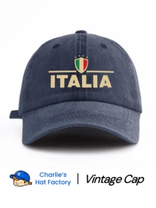 1 Pc ITALIA Print Unisex Washed Baseball Cap, Classic Stylish Soft Sweatband Adjustable Size Lightweight Versatile Classic Cap, Suitable For GYM Workout Outdoor Sports Daily Wear Party Vacation Beach Perfect Gift For Friends And Family - ITALIA - View 13