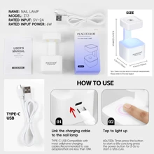 peacecolor Mini lámpara UV/LED para 4 bolas con 2 modos de temporizador para uñas largas o cortas, portátil para mujeres, manualidades de arte de uñas o salón, para viajar