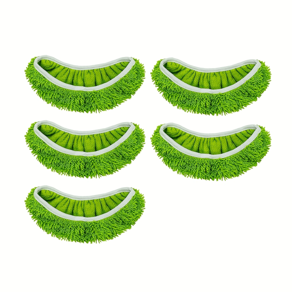 5 piezas de Almohadillas de microfibra reutilizables y lavables para trapeador, diseño de fácil colocación, esenciales para la limpieza de pisos húmedos y secos