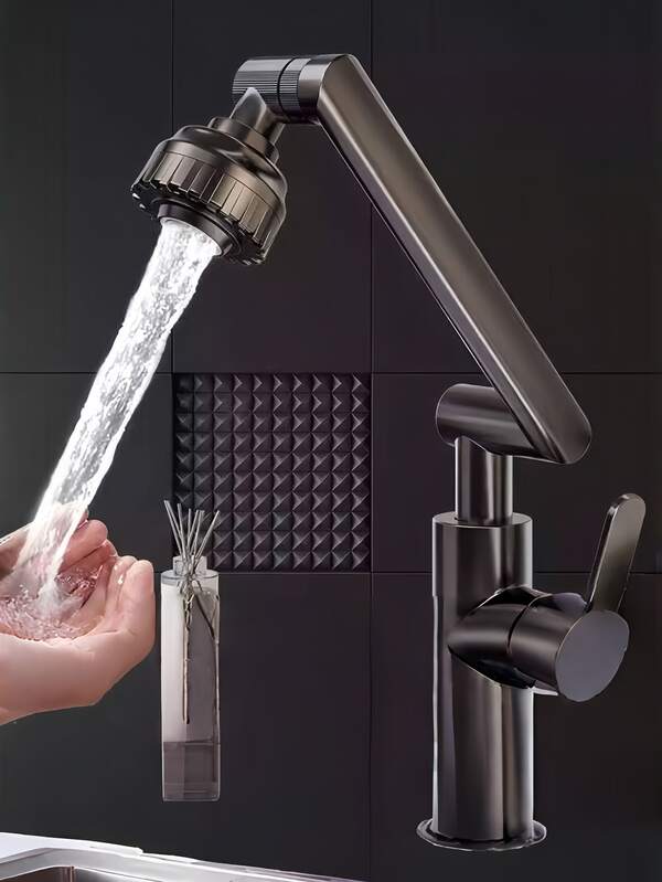 Brazo robótico multifuncional giratorio 1080 grados, resistente a la corrosión y al óxido, puede separar el agua fría y caliente, adecuado para fregaderos de cocina y lavabos de baño.