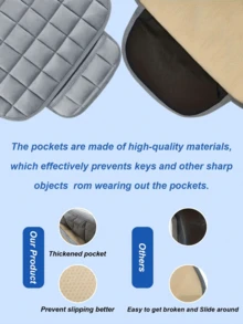 1件装一体式开放式靠背毛绒汽车座椅垫 - 采用透气记忆海绵面料制成，四季皆宜，极其舒适；防滑橡胶底座；适用于所有轿车、SUV、卡车和办公椅；附带收纳袋；可机洗且经久耐用。