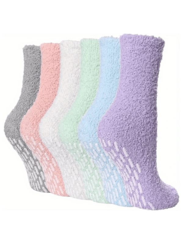 5 paia/3 paia/1 paio di calzini antiscivolo, molto adatti per l'autunno e l'inverno per mantenere il calore e il comfort. I morbidi e soffici calzini pantofola hanno una buona trazione, ideali per l'uso nello yoga e nel fitness.