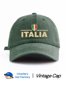 1 Pc ITALIA Print Unisex Washed Baseball Cap, Classic Stylish Soft Sweatband Adjustable Size Lightweight Versatile Classic Cap, Suitable For GYM Workout Outdoor Sports Daily Wear Party Vacation Beach Perfect Gift For Friends And Family - ITALIA - View 16
