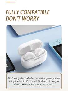 Lenovo EA110 Wireless Earbuds, Bluetooth 5.4, Smart Touch Control, Super Long Battery Life, Compatible With Android & IOS, Chinese Packaging & Manual - White - View 10