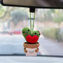 1 pieza de adorno colgante para el espejo retrovisor, hecho a mano en estilo bohemio, accesorio ideal para mujeres, niñas, amantes de suculentas/cactus, decoración interior verde para el coche, también apto como accesorio colgante para camiones, decoraciones y regalos de boda, decoración del hogar