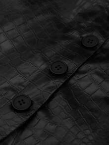 VIVINA Women's Fashion Street Crocodile Print Button Front Skirt, Minimalist For School, Outdoor, Airport, Casual Street, Beach, Holiday, Music Festival, Date, Halloween