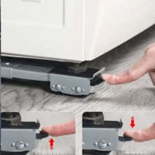 2pcs Home Cleaning Companion! Swivel Casters Glide Pad, Secure Brake & Anti-Slip, One-Key Cleaning Of Corners, Effortless & Efficient, High Load Bearing Capacity, Suitable For Furniture Moving Bathroom Accessories - Black - View 9