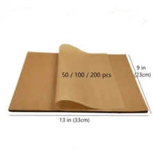 SOKANY 50/100片未漂白烘焙纸，防水、防油、不粘，易于清洁。适用于烘焙、烧烤、煎炸和蒸煮。是家庭厨房的理想之选，也是烘焙和空气炸锅的必备配件。 - 黃色 - 查看 4
