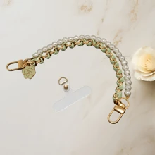 1 Set Fashion Pearl Extension Chain, Sakura & Camellia Flower Phone Lanyard, Water Cup Lanyard, Handbag Strap Chain