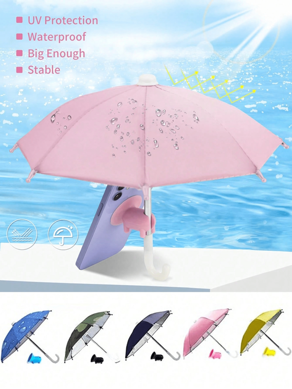 Paraguas de protección UV para teléfono - Paraguas para teléfono contra el sol con soporte de ventosa, soporte de ventosa ajustable para teléfono tipo cerdo, cubierta de sombra compatible con iPhone, teléfonos Android, regalo para cumpleaños, familia, amigos, para verano, vacaciones, playa, soporte para teléfono, accesorios para teléfono compatible con iPhone, teléfonos Android, regalo para cumpleaños, familia, amigos, para verano, vacaciones, playa