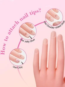 2/1 件美甲工具假手美甲练习手，灵活的软塑料手模型，用于美甲培训、沙龙练习和 DIY 设计，关节活动手指用于凝胶抛光、丙烯酸和浸粉应用，非常适合初学者、学生、专业人士，非常适合圣诞节礼物和情人节美甲套装 - 彩色 - 查看 3