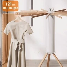 1 buc. Suport de uscare a hainelor pliabil în formă de caracatiță din lemn, suport pentru uscător de haine agățat în interior, design pliabil care economisește spațiu, umeraș portabil pentru rufe, potrivit pentru uz casnic, suport ideal pentru uscare a hainelor, cadou perfect pentru gospodină - alb - Vizualizare 8