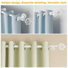 IsEasy Curtain Rod 25mm Curtain Rod 1 Track 2 Tracks Stainless Steel Metal 80-280cm - White-1-läufig - View 10