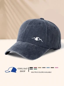 Washede Baseballkappe mit Berg- und Baumdesign, geeignet für Outdoor-Sport, Camping, Wandern, Reisen, modisch, minimalistisch, lässig, vielseitig, für den täglichen Gebrauch, Roadtrip
