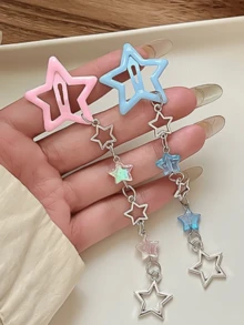 1 szt. Y2K Dopamina Holograficzna Gwiazda Motyl Dekoracja Włosów Spinka, Estetyczny Styl Wróżki, Nadaje Się Jako Prezent Dla Przyjaciół, Impreza i Dekoracja Zewnętrzna