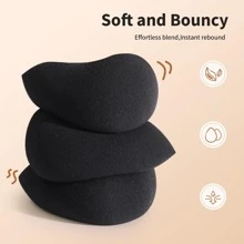 Set de 5 esponjas para maquillaje | Esponjas negras mezcladoras de base | Suaves y no absorbentes | Adecuadas para líquidos, polvos, correctores, BB cream y polvos sueltos