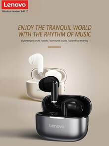 Lenovo 联想EA110无线耳机，蓝牙5.4，智能触控，超长续航，兼容安卓和iOS系统，中文包装及说明书 - 黑色 - 查看 3