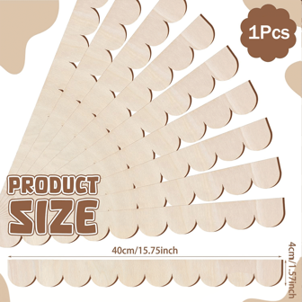 1 stuk onafgewerkte houten boogvormige decoratieve lijst - 15,75 inch x 1,57 inch onafgewerkte houten lijst, voor doe-het-zelf decoratie van muren, kasten, planken en deuren, onafgewerkt stuk hout voor handwerk, kastdecoratie, boogvormige randen, gladde textuur