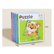 Đồ chơi xếp hình gấp gọn 3 trong 1 cho trẻ em, Sách xếp hình gấp gọn có họa tiết động vật và giao thông, Đồ chơi xếp hình rèn luyện kỹ năng nhận thức và tư duy, Thích hợp cho bé trai bé gái Quà tặng sinh nhật Giáng sinh Ngày thiếu nhi - Nhiều màu - Xem 4