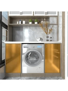 1 Roll Metallic Brushed Gold Contact Paper, Heat Resistant, Self-Adhesive, Removable PVC Wallpaper For Kitchen, Bathroom Room Decor Wall Decor Kitchen Decor Kitchen Items - Gold - View 2