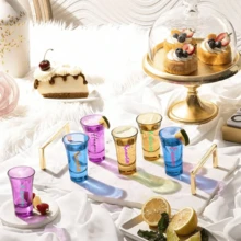 Verres à vin personnalisés, verres à shot en plastique personnalisés, verres à shot personnalisés pour 18e/21e anniversaire, fêtes d'anniversaire, convient pour les bars, les clubs, les restaurants, logos de marque personnalisés, boissons alcoolisées et boissons d'été et d'hiver - multicolore - Voir 3