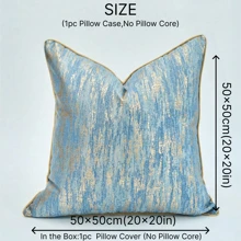 1 Stück Blau Verlauf Kissenbezug, in Jacquard-Webverfahren hergestellter Kissenbezug, geeignet für 45x45cm (18x18in) und 50x50cm (20x20in) Kissen. Ideal für Wohnzimmer Sofas und andere Umgebungen. Nur Kissenbezug (ohne Füllung)