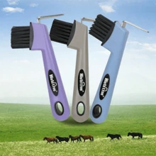 1 pieza Recogedor y cepillo versátil para cascos de caballo, limpia fácilmente la suciedad de los cascos del caballo
