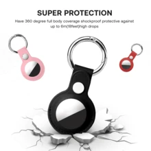 1PC AirTag Holder, PU Leather Airtag Case ,Airtag Keychain Compatible With Apple Air Tag, Air Tag Holder Protective Tracker Cover For Backpacks, Keys, Bags, Pets, And Luggage - Multicolor - View 4