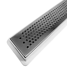 Ralo Linear Banheiro Seca Box 5x60 Inox Bolinha Espelhado Coletor Branco com Sifão - Branca - Visão 2