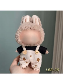 17厘米毛绒玩偶服装套装（仅衣服）适合第一代和第二代ForLABUBU毛绒玩偶，坐姿派对服装，（不含鞋子）